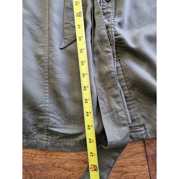 Lands' End Indigo Tencel Fiber Midi Dress Women's 1X Army Green Preppy Safari - Picture 7 of 9